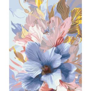 Картина за номерами з фарбами металік "Ніжний гібіскус" 40х50 см