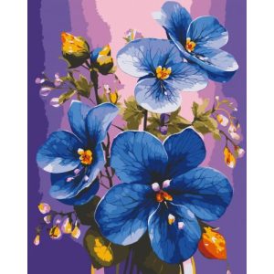 Картина по номерах "Сині фіалки" 40x50 см