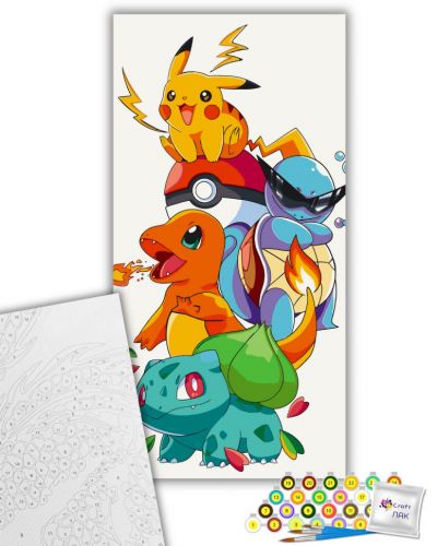 Картина по номерах аніме "Круті покемони" 40х80 см
