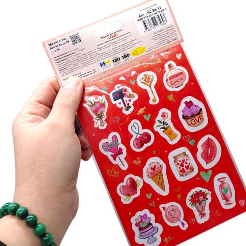 Видання для дозвілля Набір наліпок "Love" В6, 2 арк (мікс)