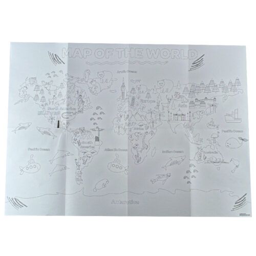 Розмальовка "Карта світу: Навколо Землі" з олівцями