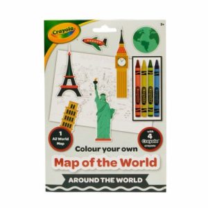 Розмальовка "Карта світу: Навколо Землі" з олівцями