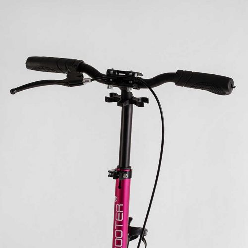 Самокат алюмінієвий "Best Scooter Factor" (ручне дискове гальмо, діаметр PU коліс - 200мм, 2 амортизатори, підстаканник)