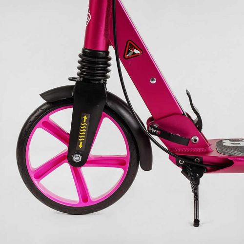 Самокат алюмінієвий "Best Scooter Factor" (ручне дискове гальмо, діаметр PU коліс - 200мм, 2 амортизатори, підстаканник)