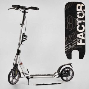 Самокат алюмінієвий "Best Scooter Factor" (ручне дискове гальмо, діаметр PU коліс - 200мм, 2 амортизатори, підсклянник)