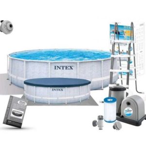 Басейн каркасний 488х122см (5 678 л/год, драбина, тент, підстилка), об'єм - 19156 л