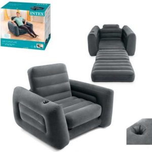 Надувне крісло (117х224х66 см), розкладається, з підставкою для склянки, в коробці