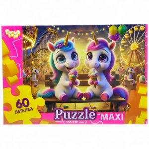 MAXI PUZZLE 60 "ЄДИНОРОГИ НА ЛАВЦІ"