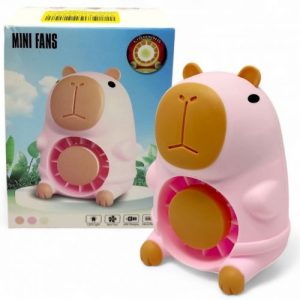 Дитячий вентилятор Капібара USB 11 см (рожевий)