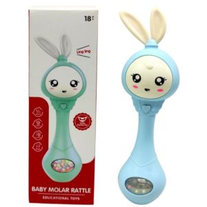 Музичне брязкальце "Зайчик" зі світлом, звук (БЛАКИТНИЙ)