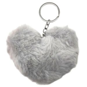 Брелок Серце хутряне (СІРЕ)