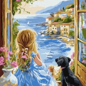 Картина за номерами - Мрійлива дівчинка 30х40 см.