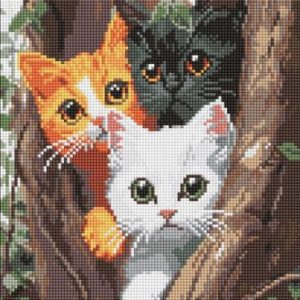 Алмазна мозаїка - "Котики на дереві" ©art_selena_ua, 30х40см