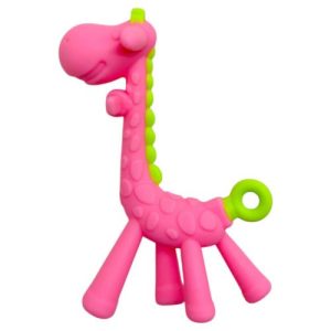 Силіконовий прорізувач Жираф без футляру (РОЖЕВИЙ)