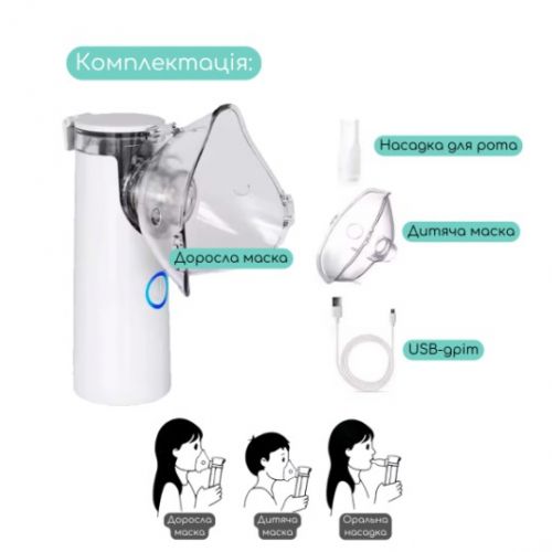 Портативний інгалятор (небулайзер для дітей та дорослих)