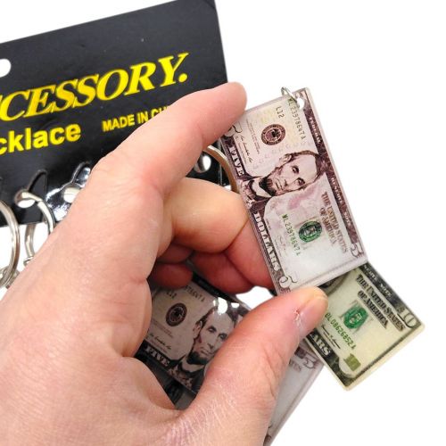 Брелоки пластикові "Гроші долари" (11 см), 12 брелоків