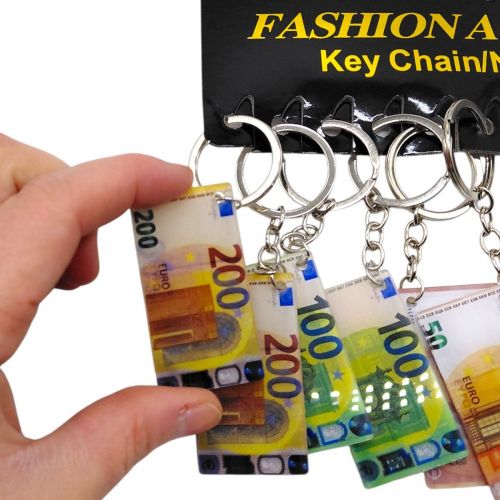 Брелоки пластикові "Гроші євро" (11 см), 12 брелоків