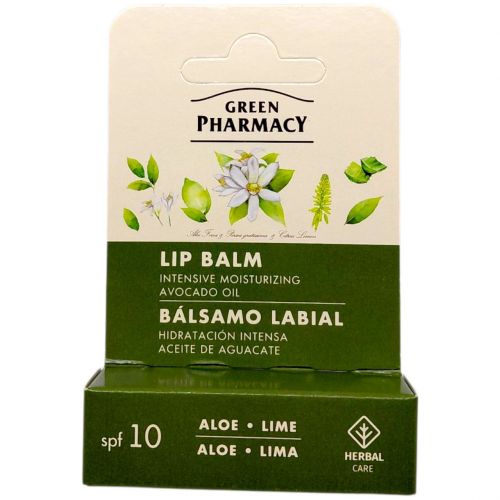 Бальзам для губ "Green Pharmacy" 3,6г інтенсивне зволоження алое та лайм