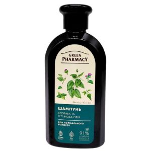Шампунь "Green Pharmacy, Кропива та репʼяхова олія" для нормального волосся (350 мл)