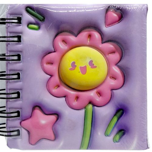 Блокнот 3D на пружині 10Х9,5 см "Квіти" (БУЗКОВИЙ)