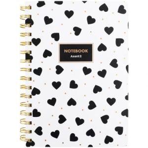 Блокнот на спіралі тв. об., А5, 80 арк,кл, Black&White