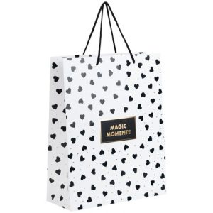 Пакет паперовий подарунковий, 26х32см, Black&White
