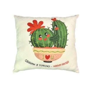 Подушка мікровелюр "Обійми з тобою - наймʼякіші" 35*40 см