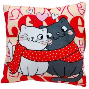 Подушка з принтом "Котики" 30х30 см