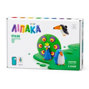Набір пластиліну Ліпака – Птахи: Пінгвін, павич, тукан
