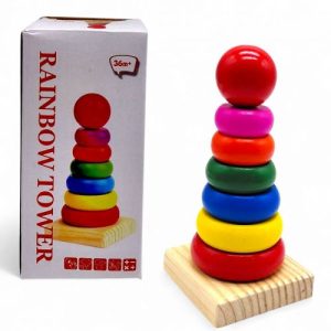 Розвиваюча іграшка "Піраміда ялинка" деревяна (14 см)