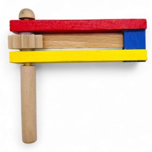 Розвиваюча іграшка-тріскачка, кольорова деревяна, 12.5 см