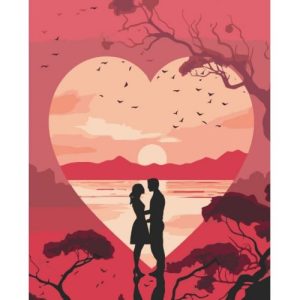 Картина за номерами "Силует кохання" 40x50 см