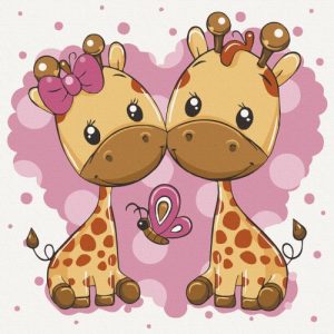 Картина за номерами "Жирафики" 30х30 см