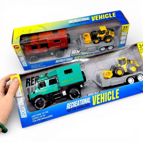 Автовоз інерційний, з трактором, в коробці (ЧЕРВОНИЙ)