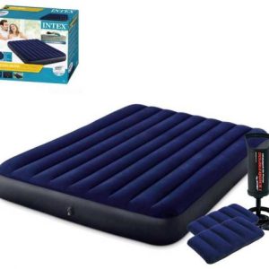 Надувний матрац "Квін двомісний" 152х203х25 см, 2 подушки, з ручним насосом, в коробці