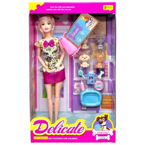 Лялька ВИД 1 (висота 30 см, суглоби на шарнірах, 4 фігурки улюбленців, аксесуари для них, зйомне взуття) ВИД 2