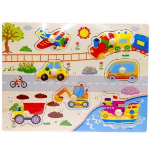 Вкладиші деревʼяні з ручками, 30х22.5 см (ТРАНСПОРТ)