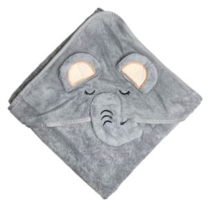 Дитячий рушник з капюшоном, розмір 80*80 см (СІРИЙ)