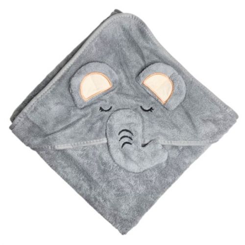 Дитячий рушник з капюшоном, розмір 80*80 см (СІРИЙ)