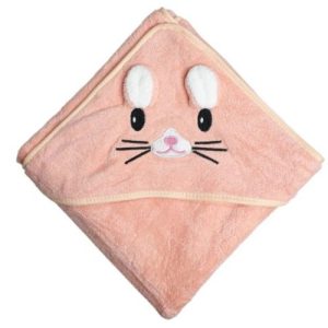Дитячий рушник з капюшоном, розмір 80*80 см (ПЕРСИКОВИЙ)