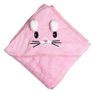 Дитячий рушник з капюшоном, розмір 80*80 см (РОЖЕВИЙ)