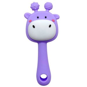 Силіконовий прорізувач-брязкальце Жираф (БУЗКОВИЙ)