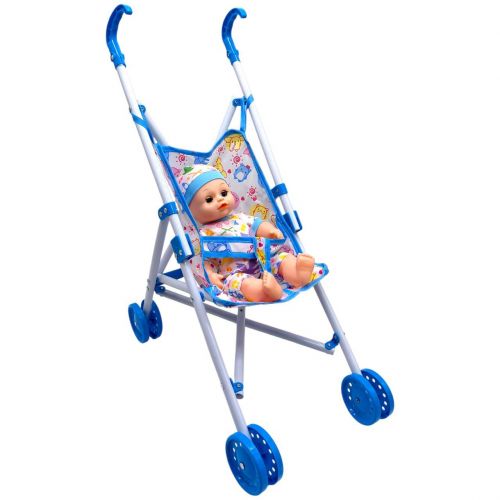 Візок з лялькою сидячий H01-63 в кульку р.62x20см YG Toys