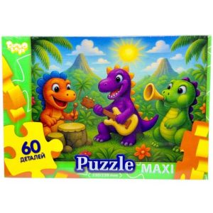 МАКСІ ПАЗЛИ на 60 ЕЛЕМЕНТІВ (музичні динозаври)
