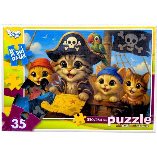 МʼЯКІ ПАЗЛИ 35 ЕЛЕМЕНТІВ (КОТИ ПІРАТИ)