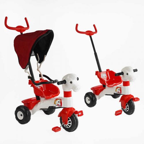 Велосипед триколісний з батьківською ручкою Pilsan (1) світло, звук, корзинка, в пакеті