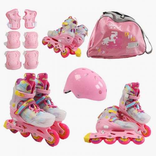 Ролики розмір 35-38 (6) колеса PU, d – 9 см, алюмінієва рама, підсвічування коліс, підшипник ABEC-7, в коробці