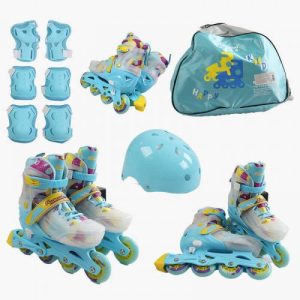 Ролики розмір 35-38 (6) колеса PU, d – 9 см, алюмінієва рама, підсвічування коліс, підшипник ABEC-7, в коробці