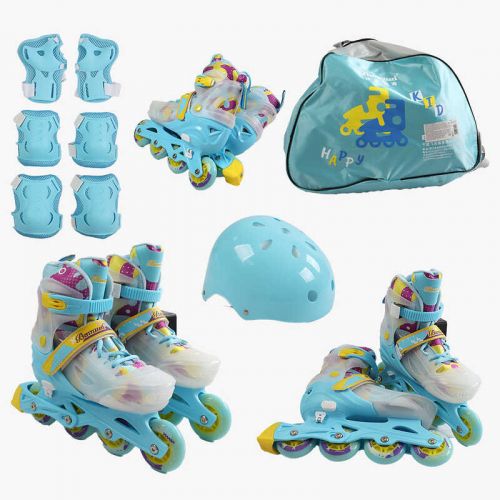 Ролики розмір 35-38 (6) колеса PU, d – 9 см, алюмінієва рама, підсвічування коліс, підшипник ABEC-7, в коробці