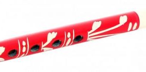 Сопілка різьблена (червона), 25 см